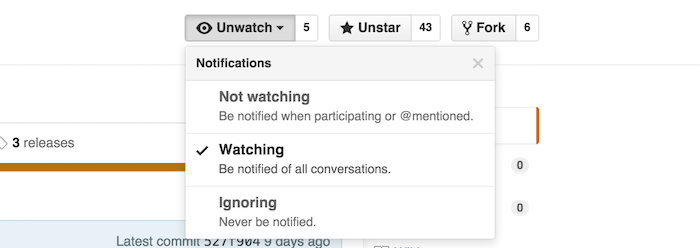 github中的watch、star、fork的作用(图2)
