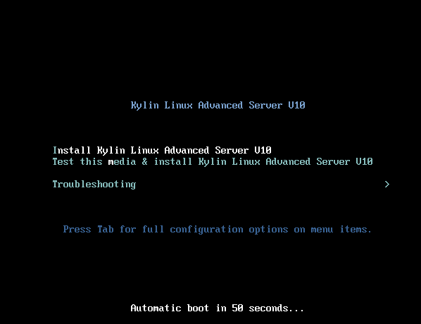 VMware虚拟机上安装麒麟ServerV10(图7) image
